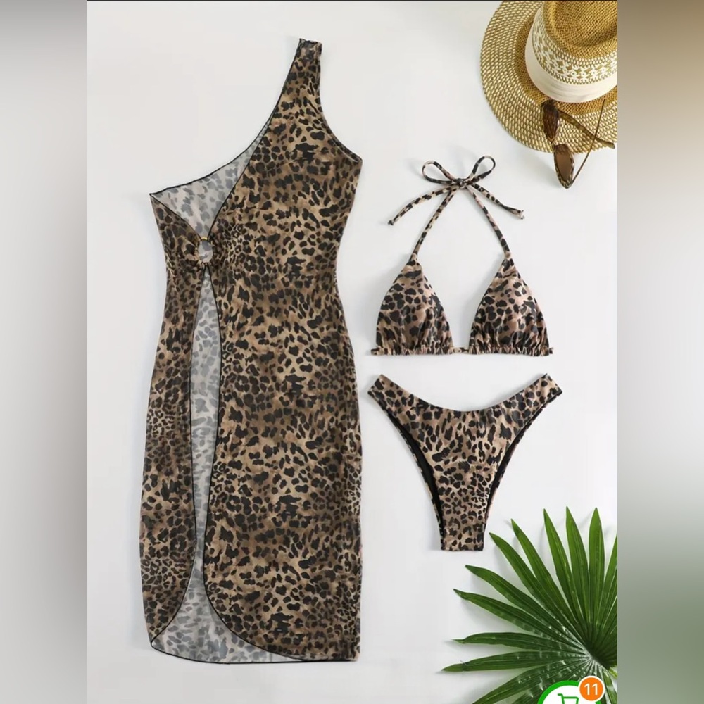 NWT AD Women's Fashion Swimsuit Three-piece Set L